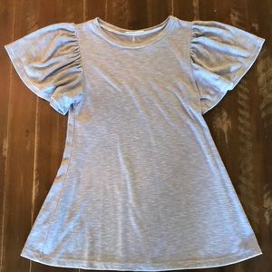 Flutter sleeve knit top